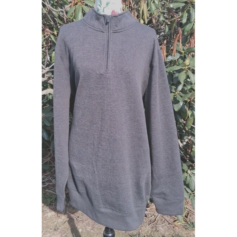 New Sonoma Fleece Sweater Mens 2xl Gray 1/4 Zip Casual Winter Workwear